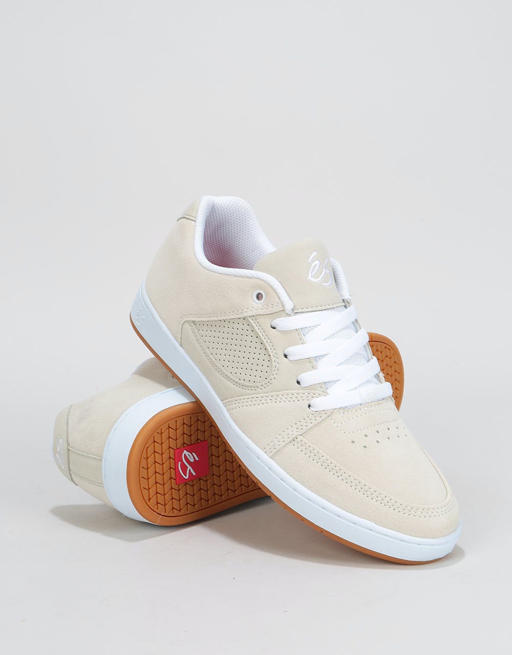 éS Accel Slim Skate Shoes - White/White/Gum