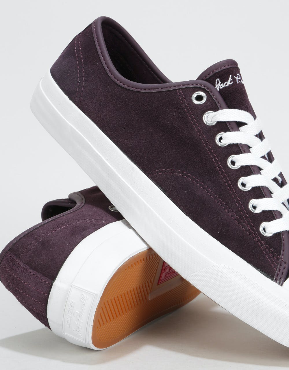 Converse Jack Purcell Pro Ox Skate Shoes - Black Cherry/White/White