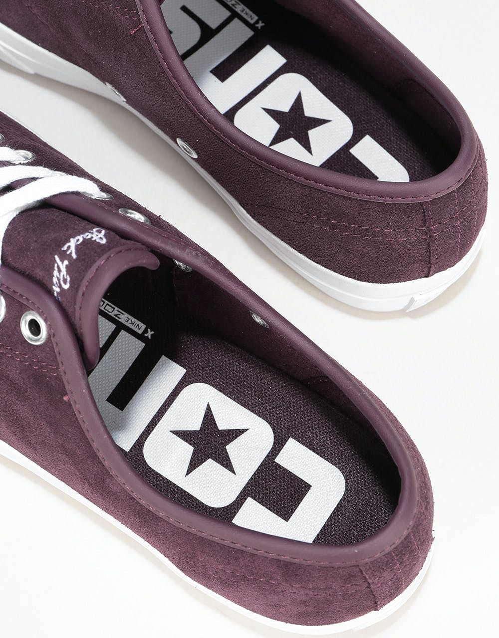 Converse Jack Purcell Pro Ox Skate Shoes - Black Cherry/White/White