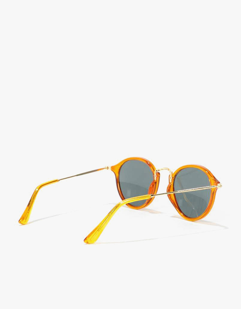 Route One Oversize Round Sunglasses - Yellow