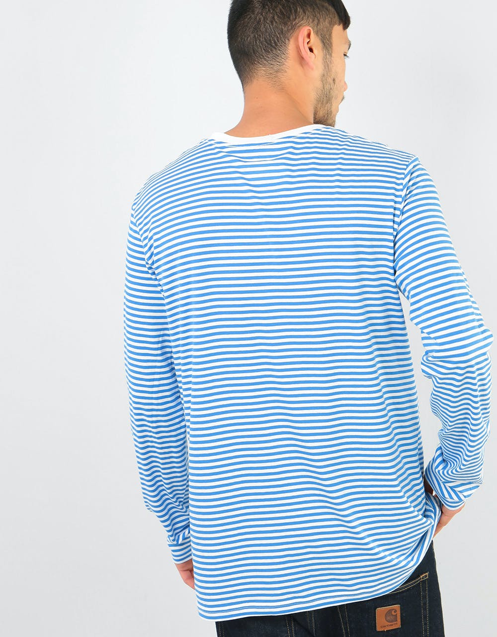 Route One Bow Stripe LS T-Shirt - Natural/Mid Blue