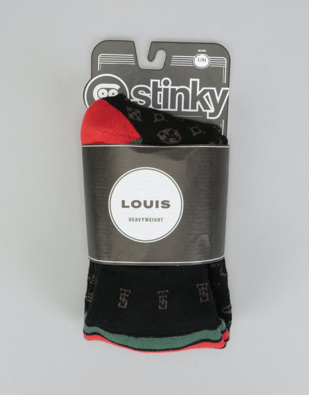 Stinky Louis Snowboard Socks - Black/Green/Red