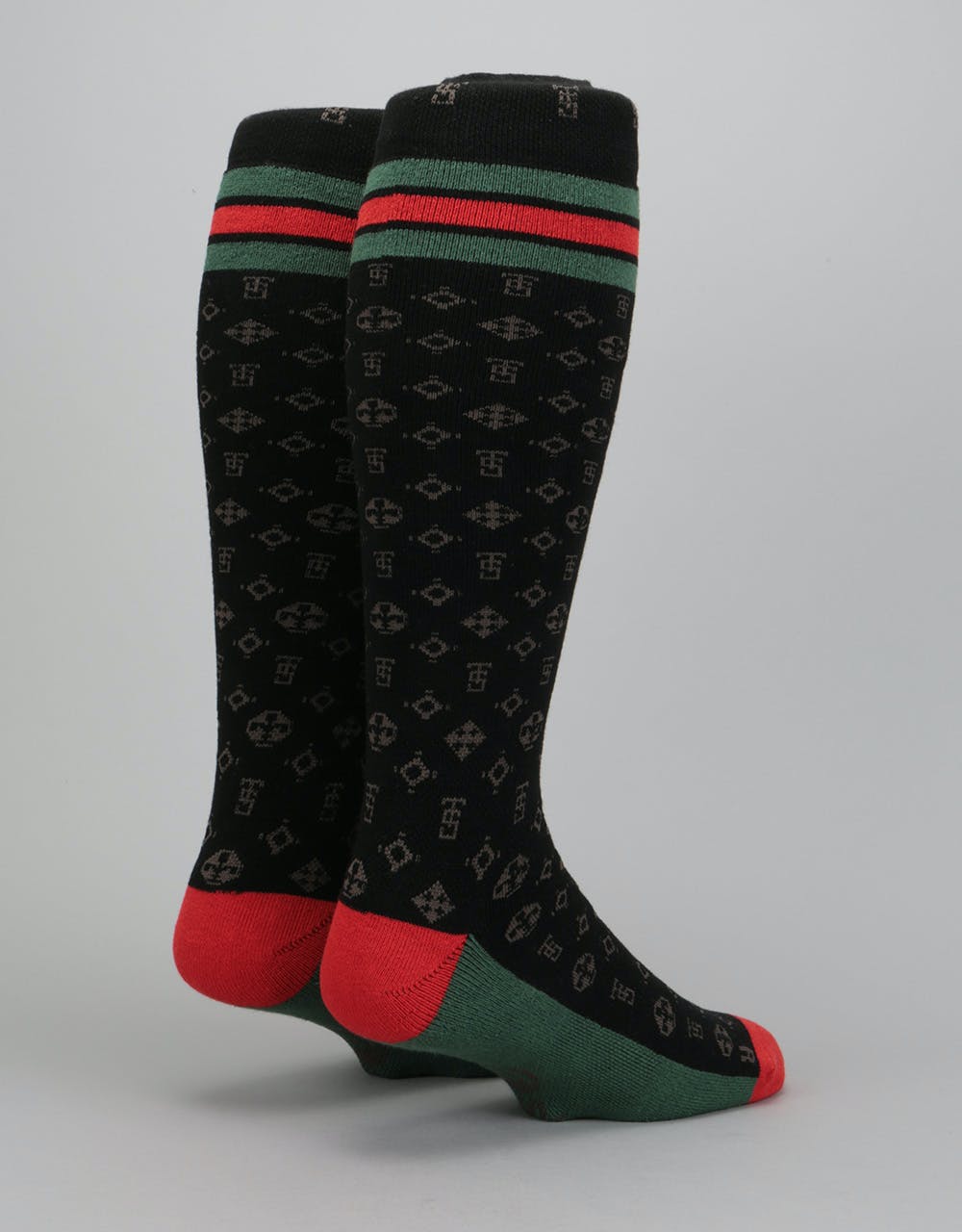 Stinky Louis Snowboard Socks - Black/Green/Red