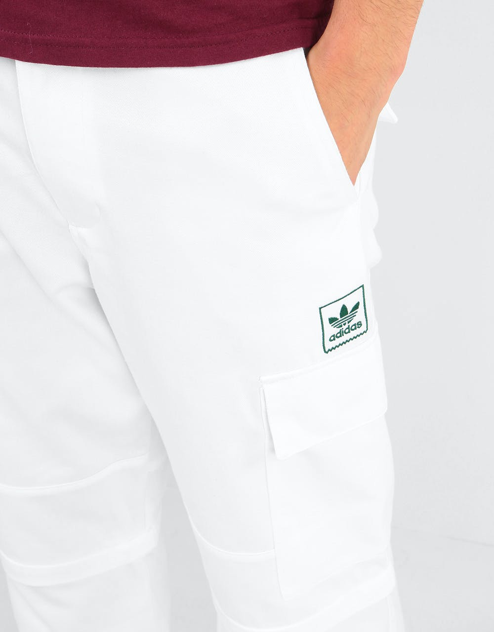 Adidas TJ Cargo Pants - White/Collegiate Green