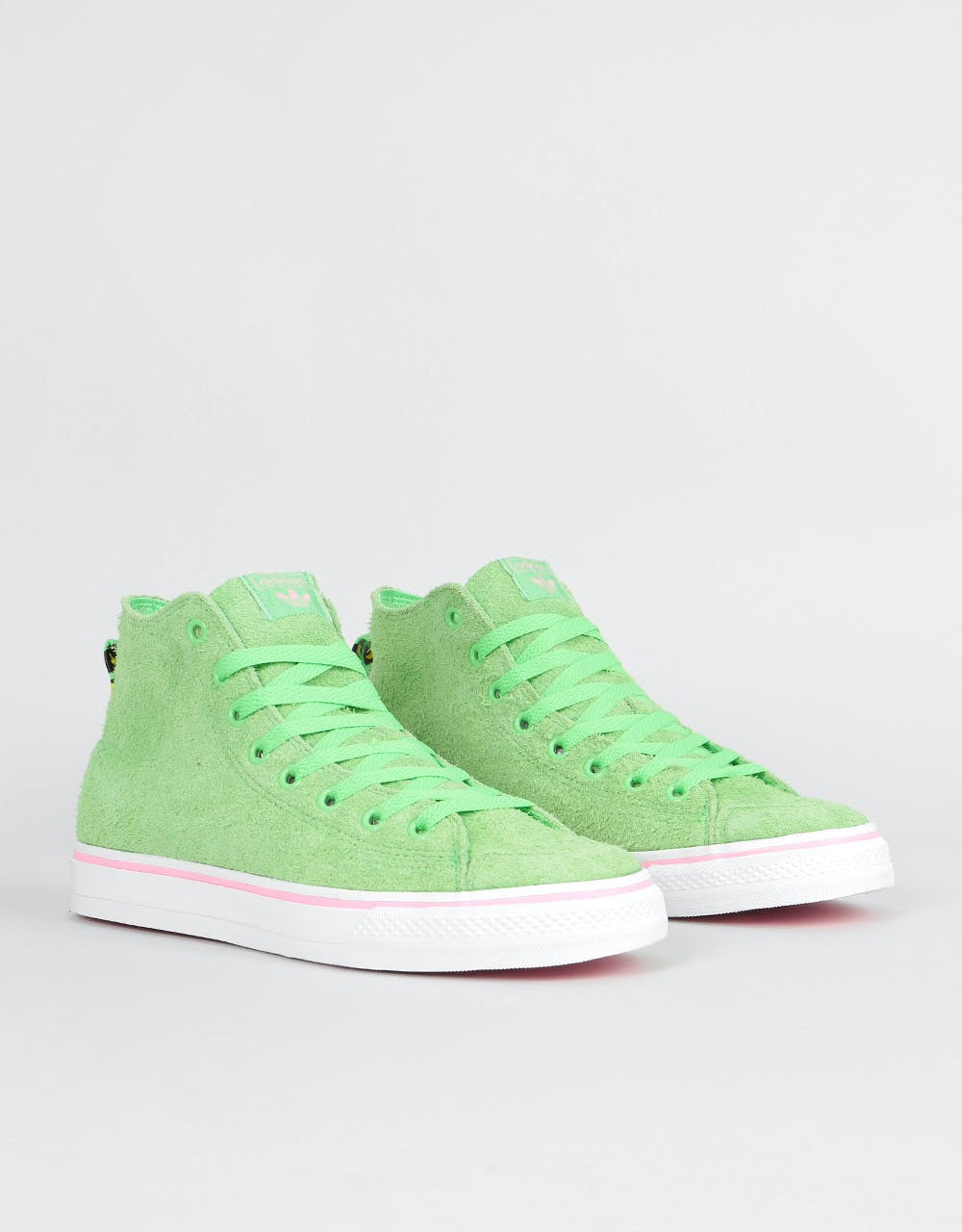 Adidas x Na-Kel Nizza Hi RFS Skate Shoes - Spring Green/White/Pink