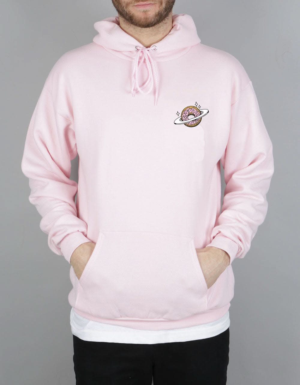 Skateboard Café Donut Pullover Hoodie Pink