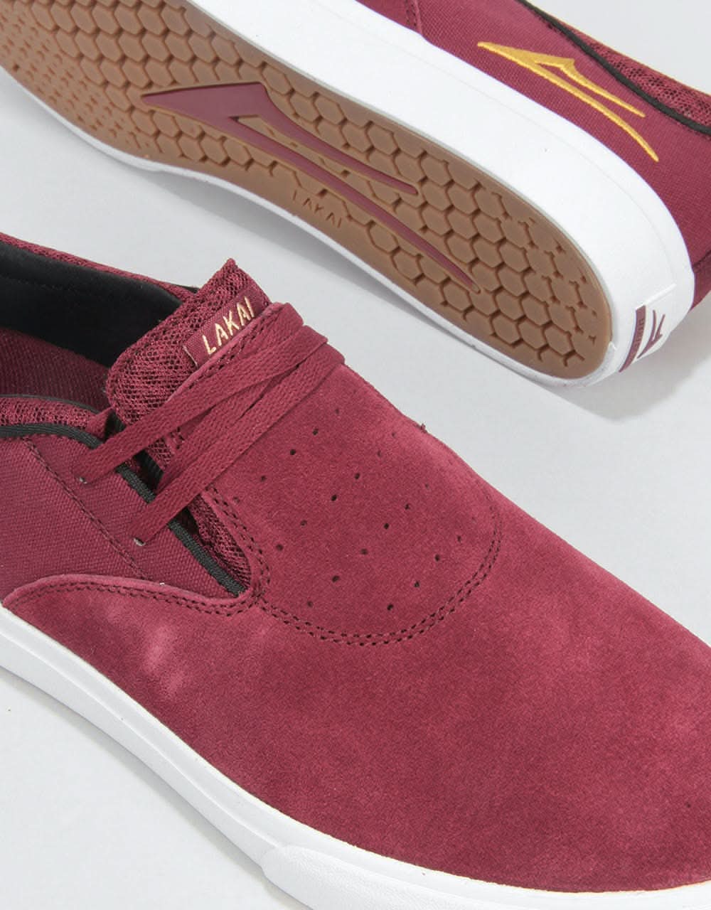 Lakai Riley Hawk II Skate Shoes - Burgundy Suede