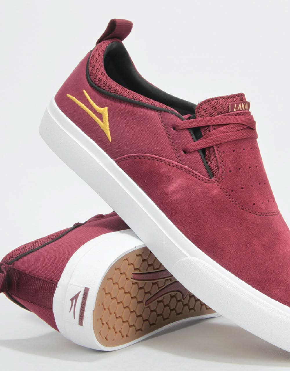 Lakai Riley Hawk II Skate Shoes - Burgundy Suede