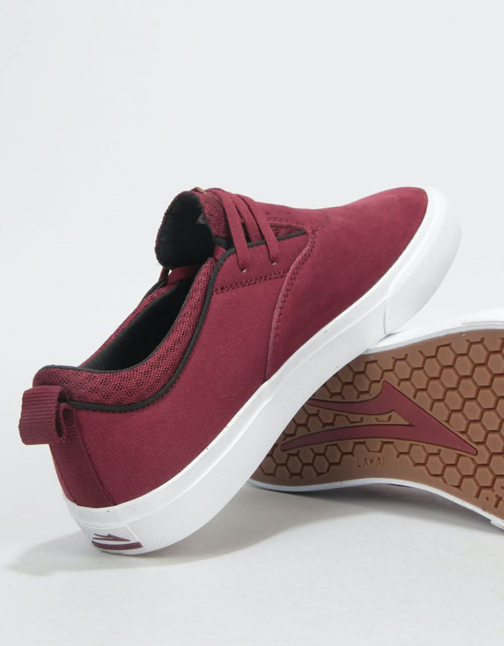 Lakai Riley Hawk II Skate Shoes - Burgundy Suede