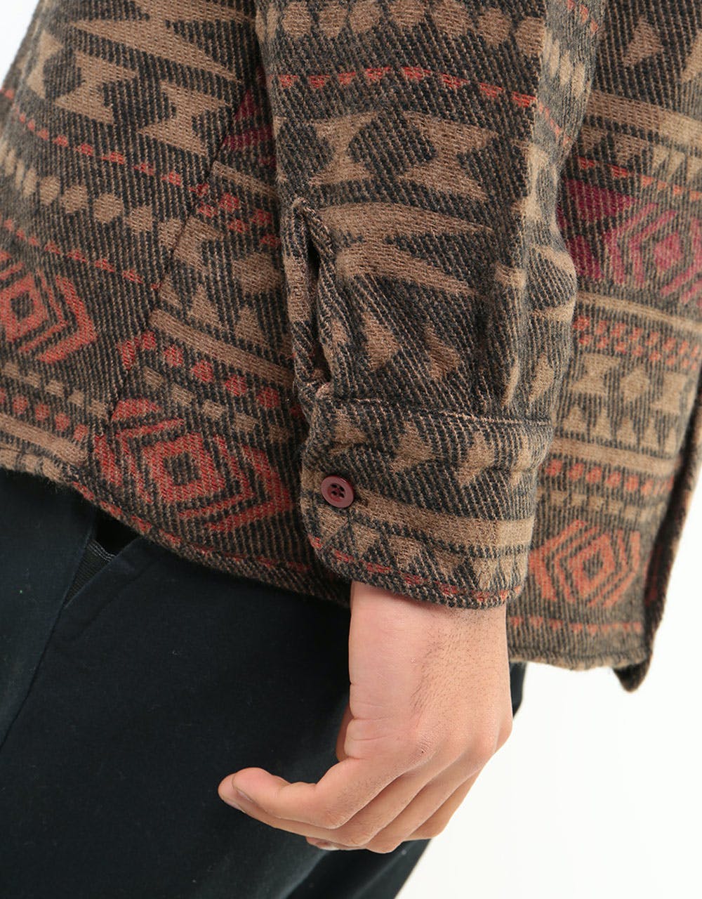 Route One Navajo Heavyweight Flannel Shirt - Brown/Multi