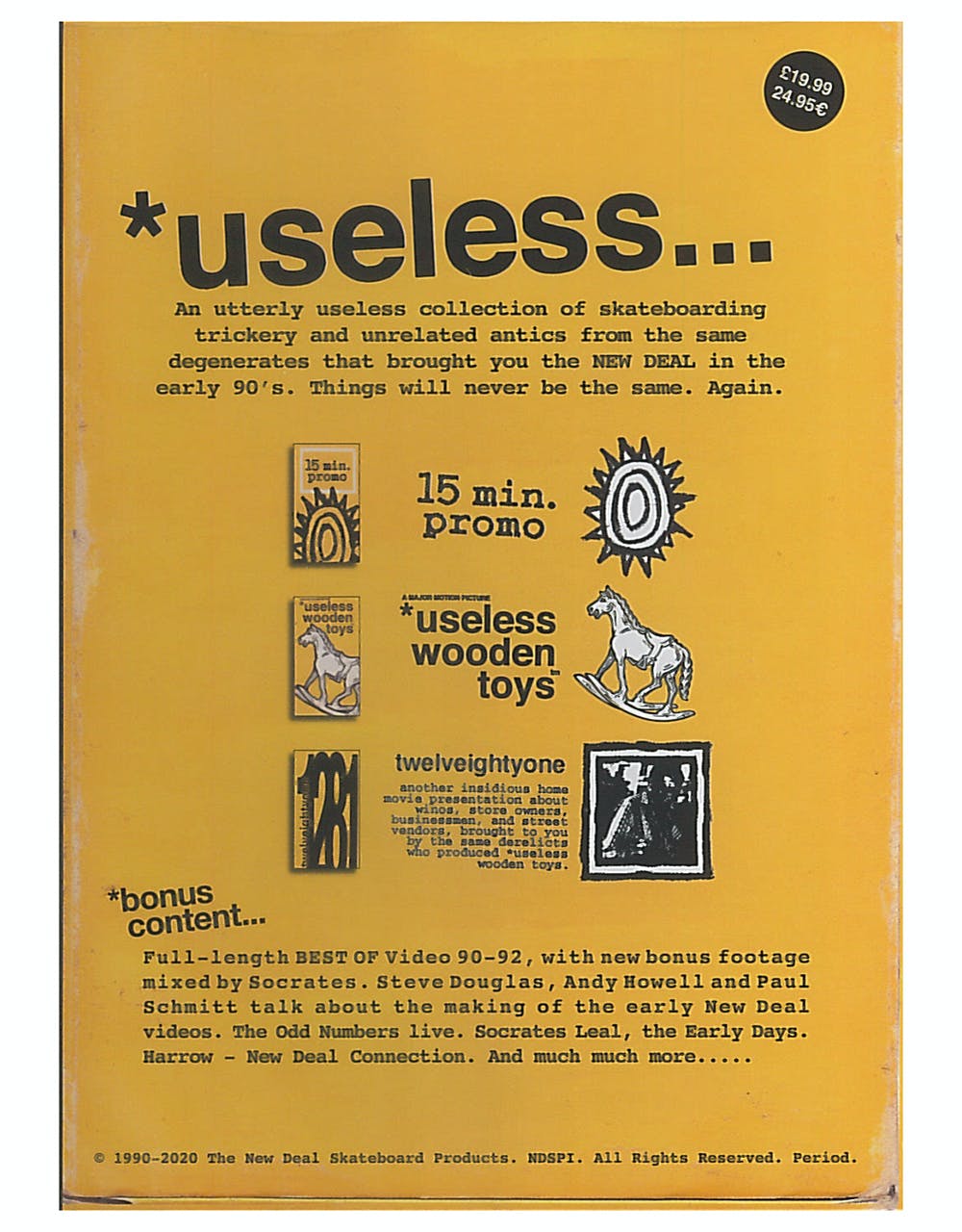 Useless...The New Deal Video Collection 1990-1992 DVD