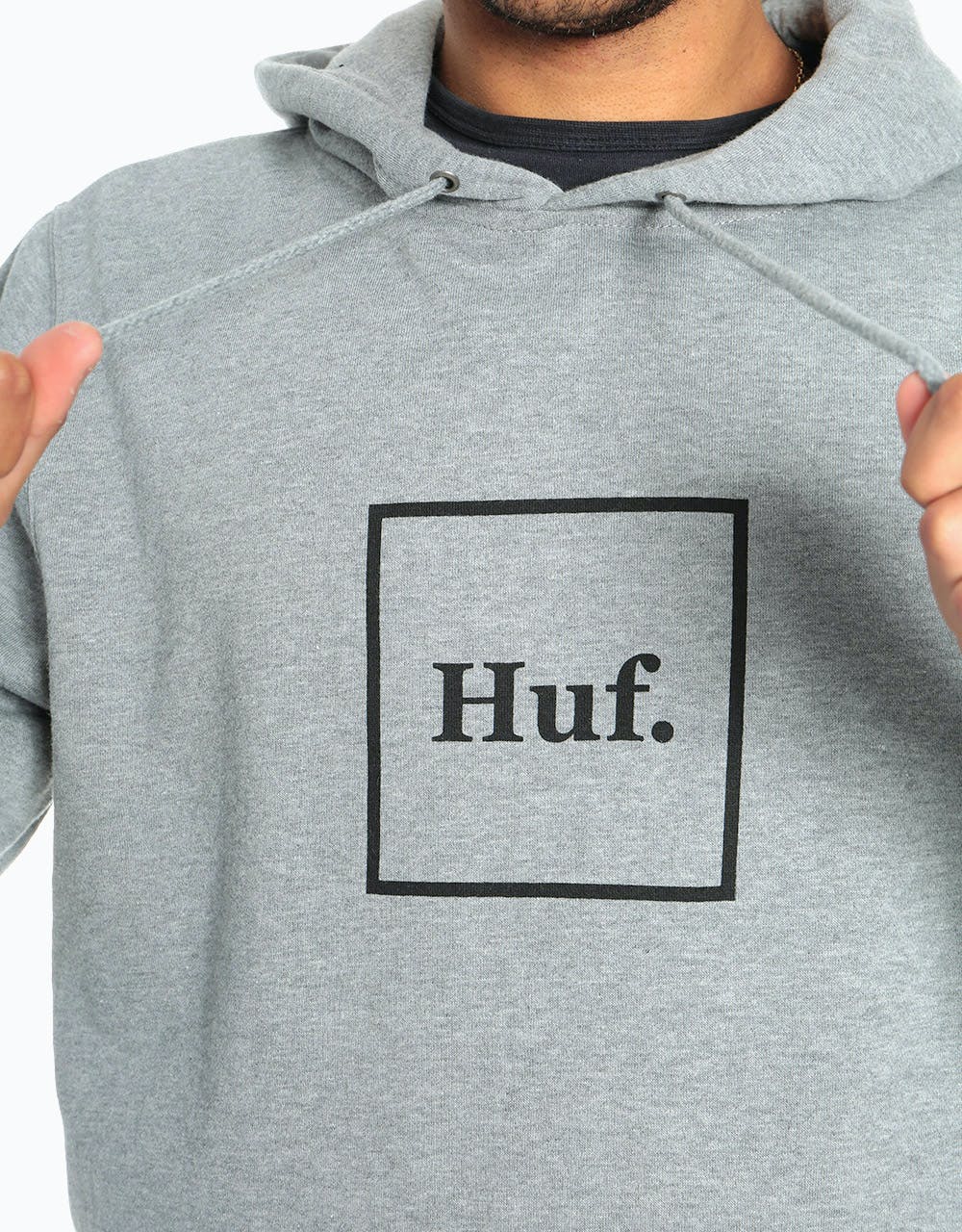HUF Box Logo Pullover Hoodie - Grey Heather