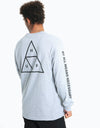 HUF Triple Triangle L/S T-Shirt - Grey Heather