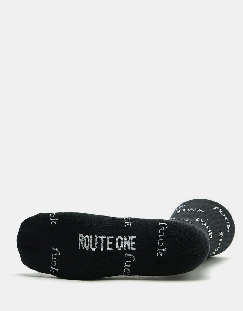 Route One F-It Crew Socks - Black