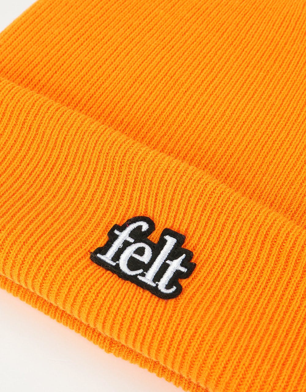 Felt Gauge Knit Beanie - Orange