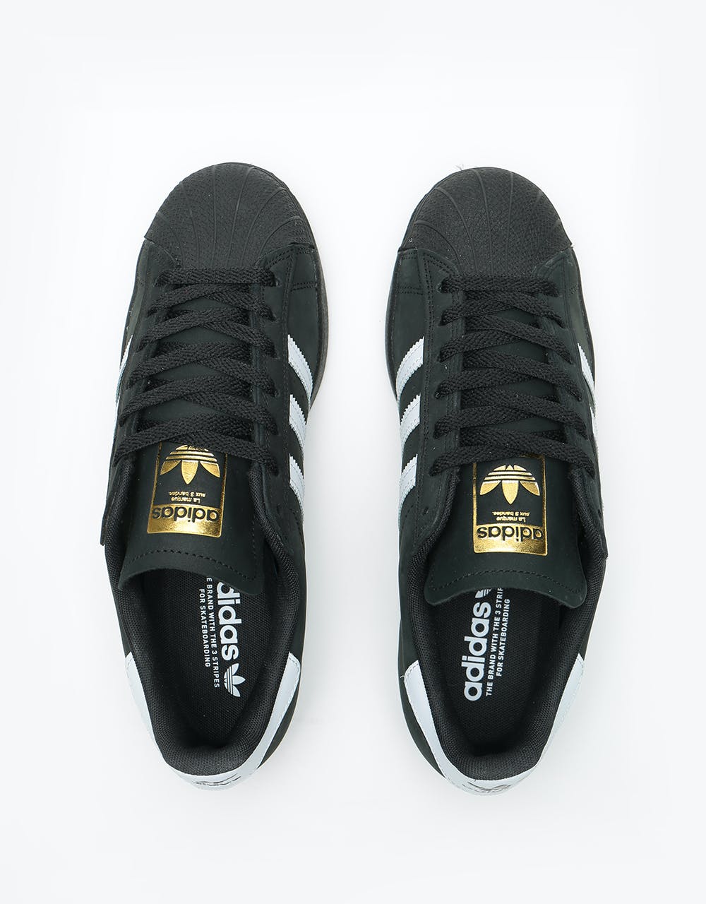 Adidas Superstar Skate Shoes - Core Black/White/Gold Metallic
