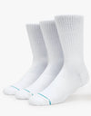 Stance Icon Classic Crew 3 Pack Socks - White