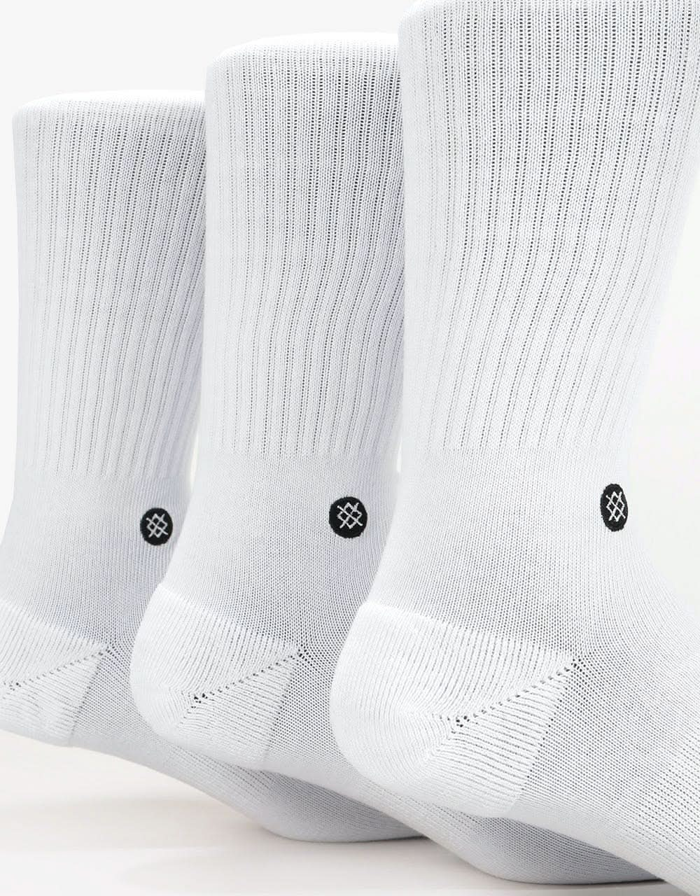 Stance Icon 3 Pack Classic Crew Socks - White