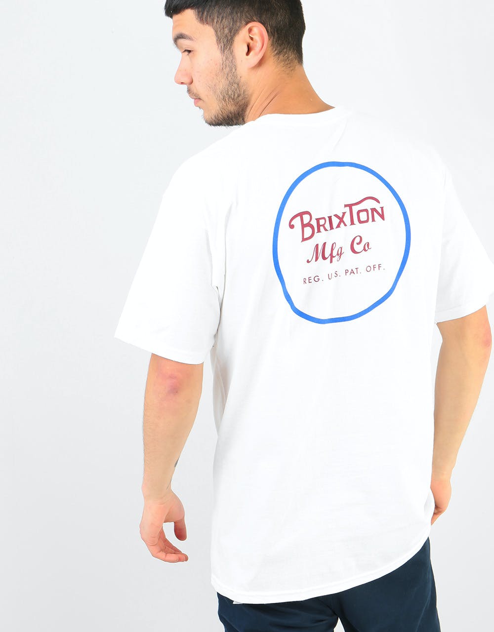 Brixton Wheeler II T-Shirt - White/Blue/Red