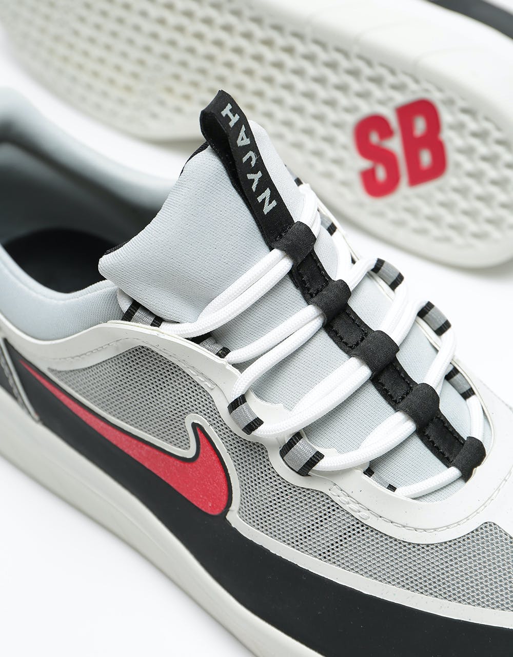 Nike SB Nyjah Free 2.0 Skate Shoes - Black/Metallic Silver/Black/Sport