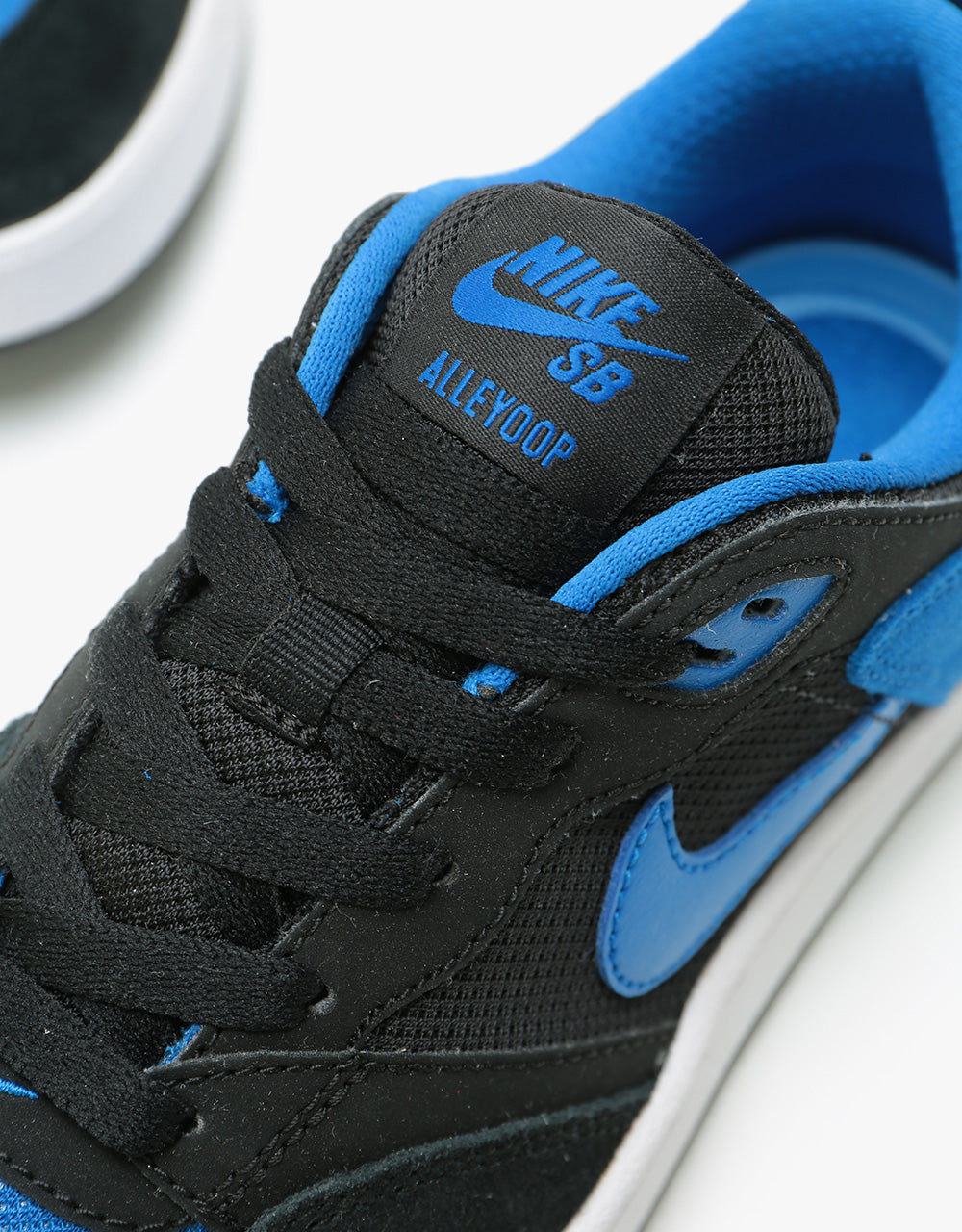 Nike SB Alleyoop Kids Skate Shoes - Black/Royal Blue/Black