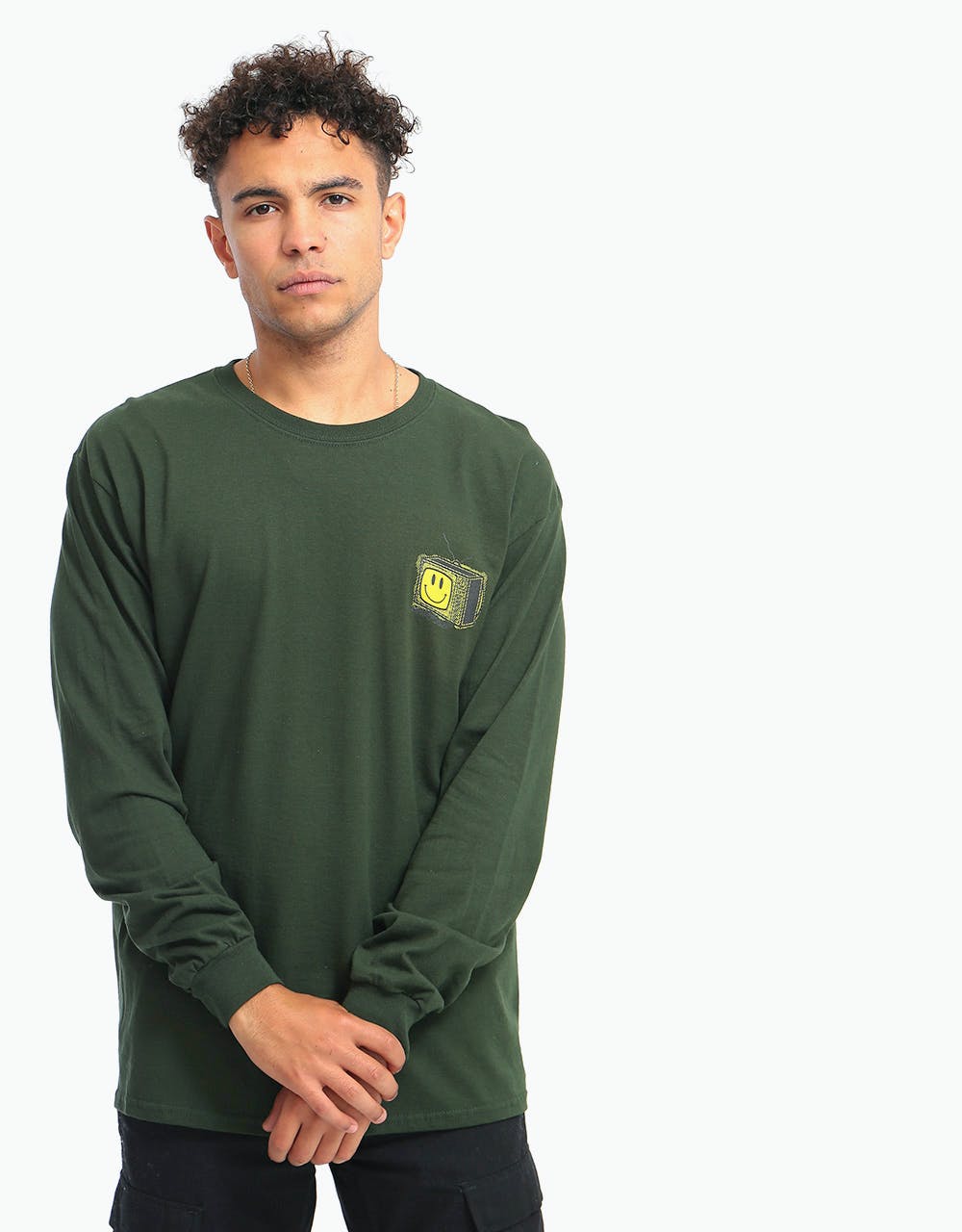 Route One Smile-Vision Long Sleeve T-Shirt - Forest Green