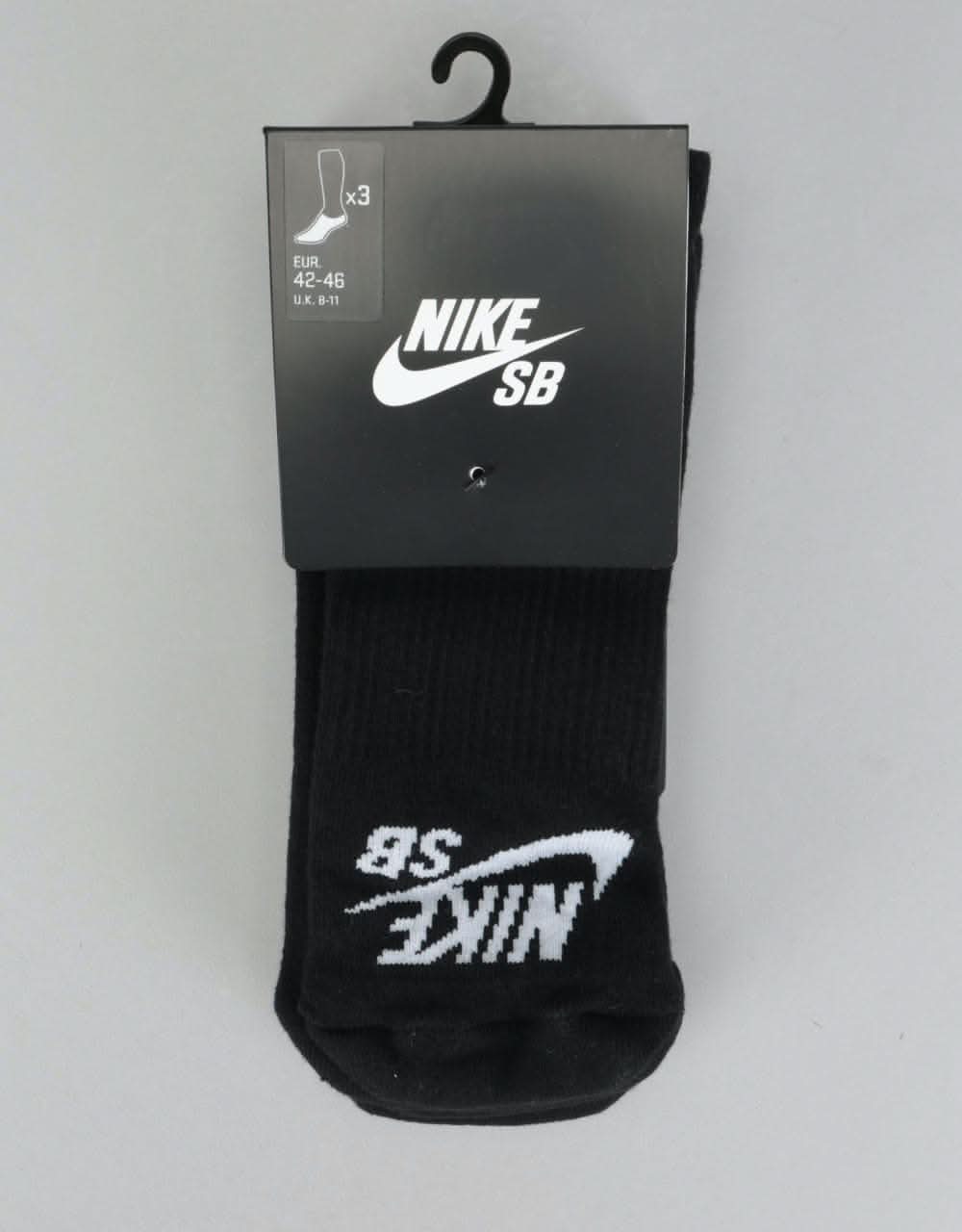 Nike SB No-Show Socks 3 Pack - Black/White
