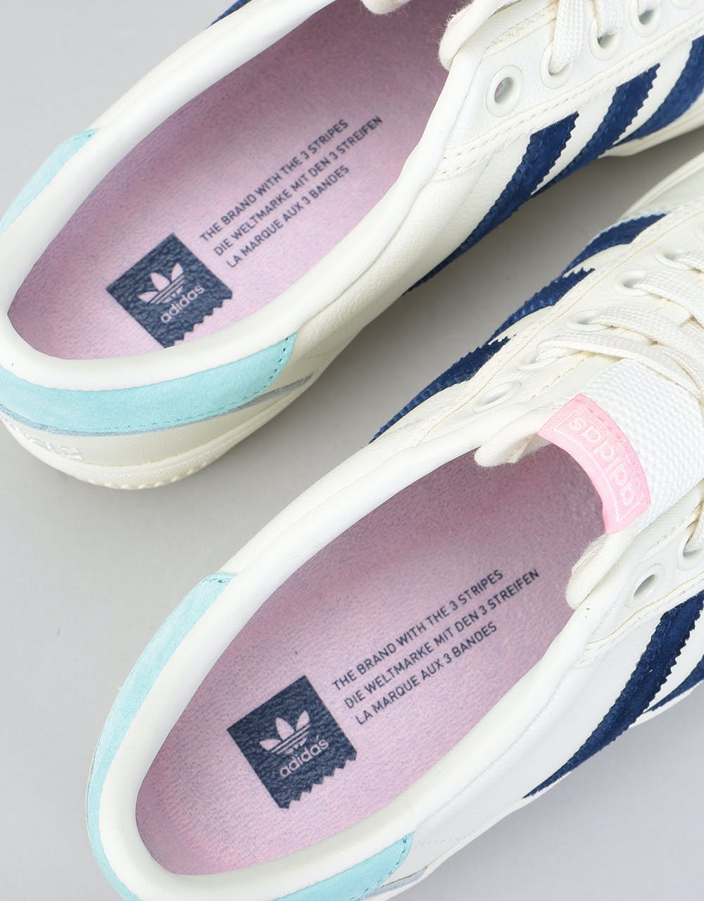 Adidas x Hélas Lucas Premiere Skate Shoes - Off White/Dark Blue/Aqua