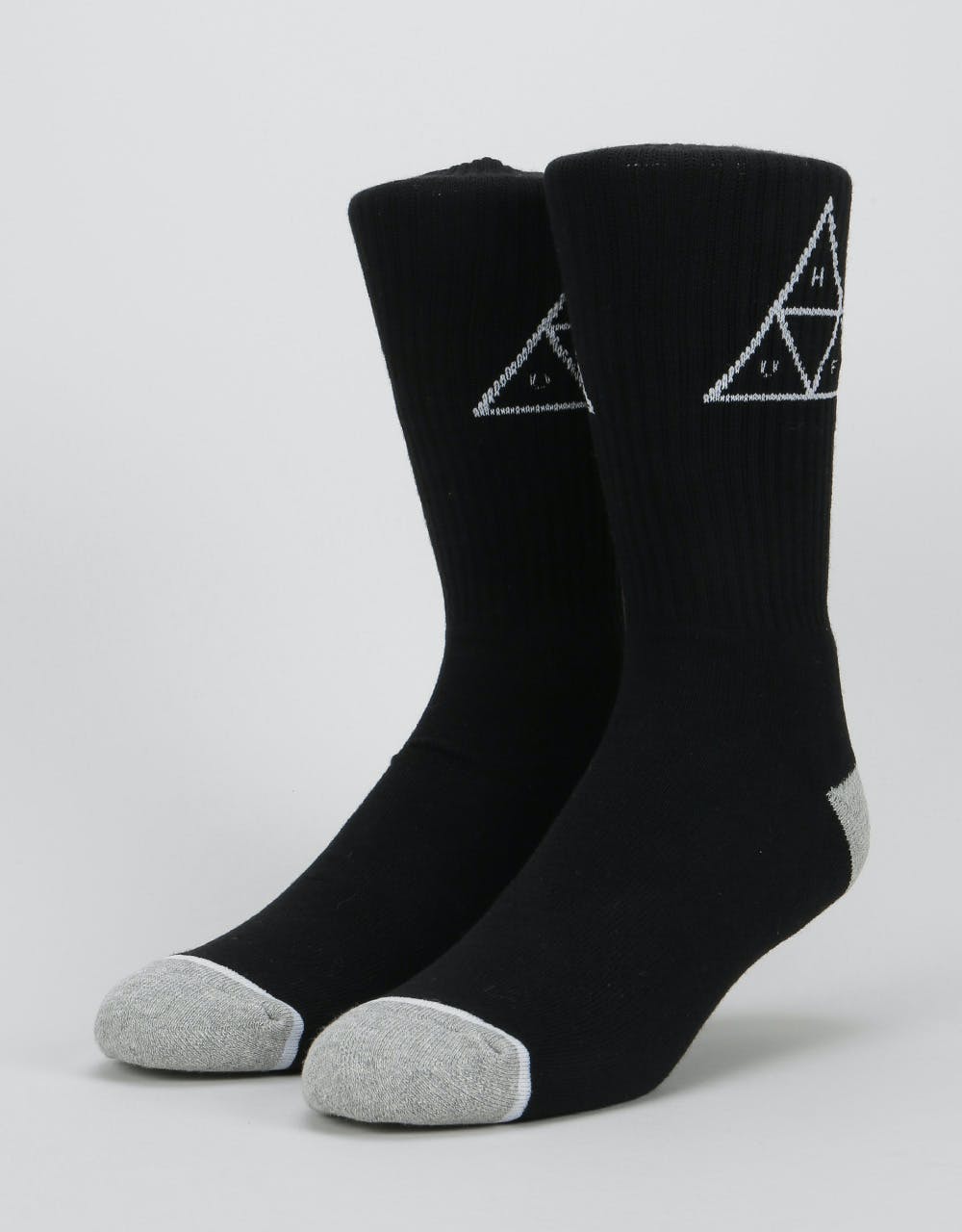 HUF Triple Triangle Crew Socks - Black/White