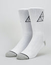 HUF Triple Triangle Crew Socks - White/Black