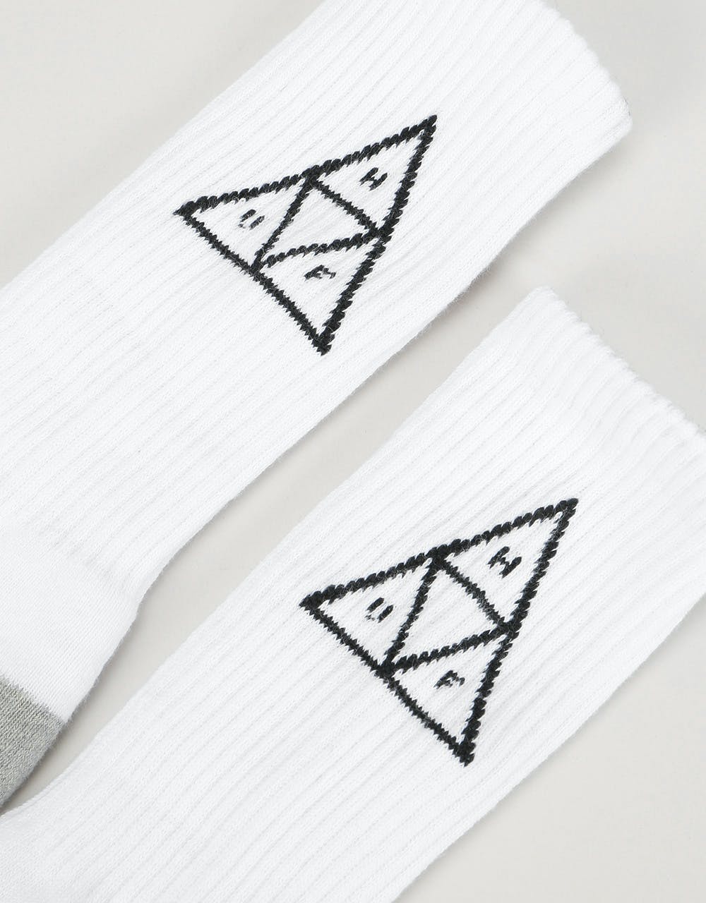 HUF Triple Triangle Crew Socks - White/Black