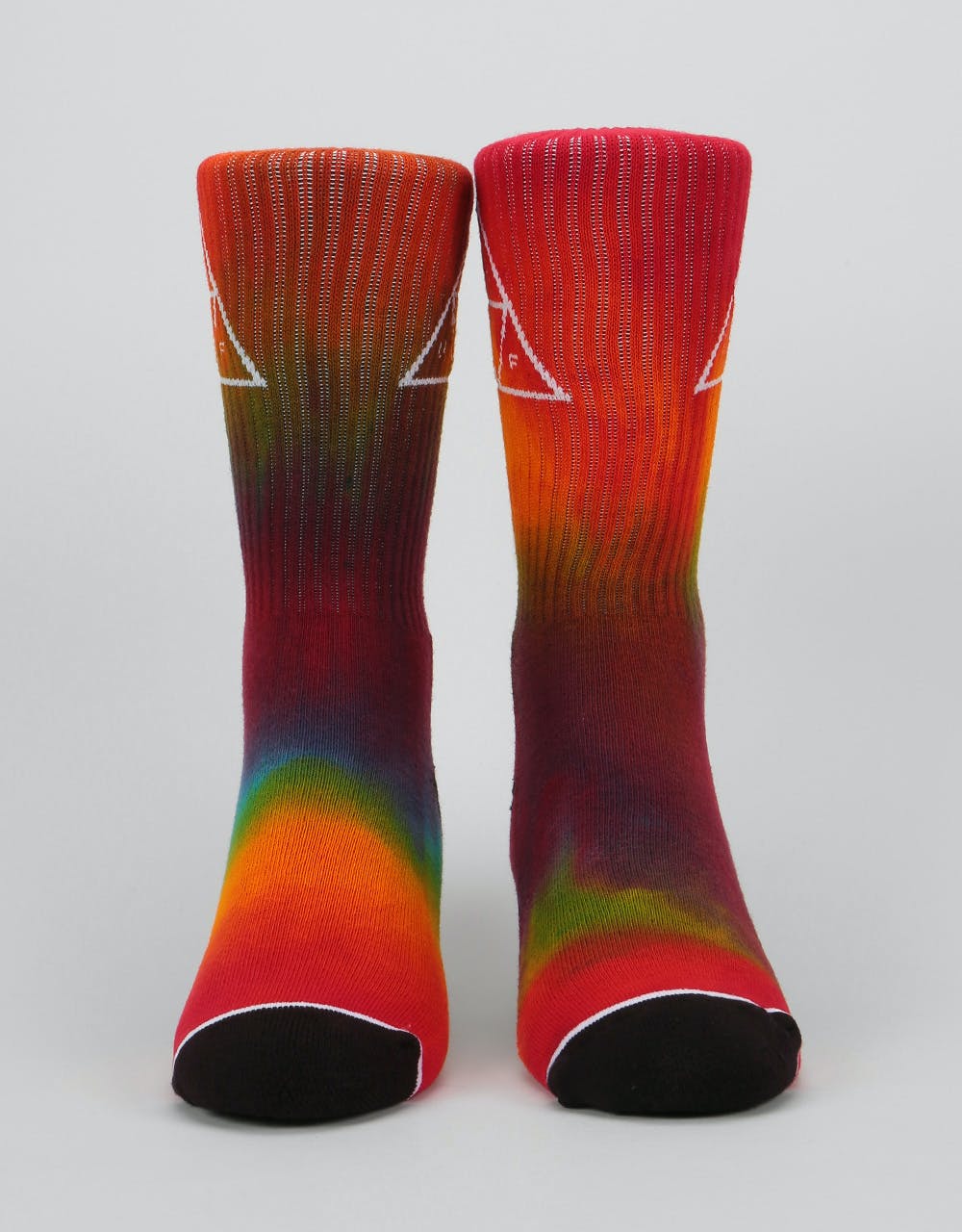 HUF Tiedye Triple Triangle Crew Socks - Rainbow