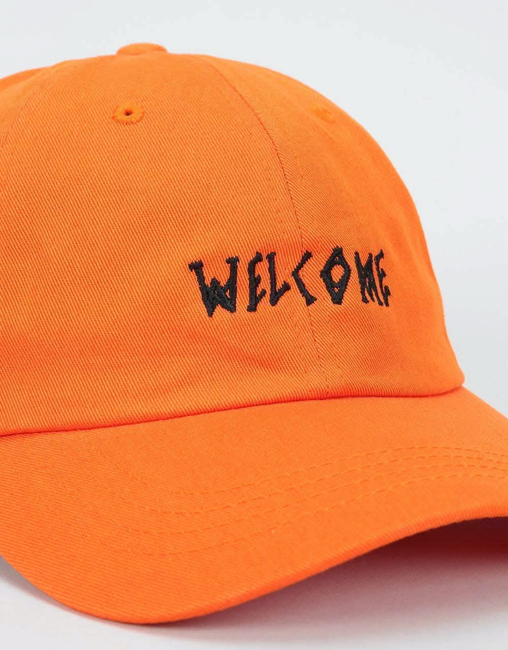 Welcome Scrawl Unstructured Slider Cap - Orange/Black