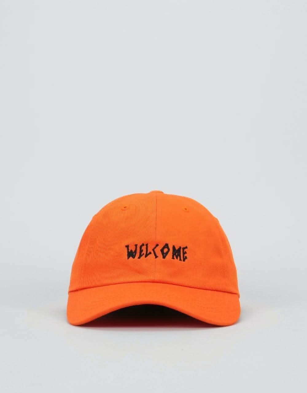 Welcome Scrawl Unstructured Slider Cap - Orange/Black