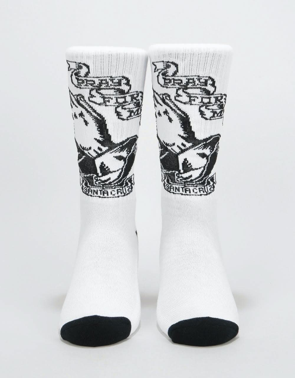 Santa Cruz Praying Hand Socks - White