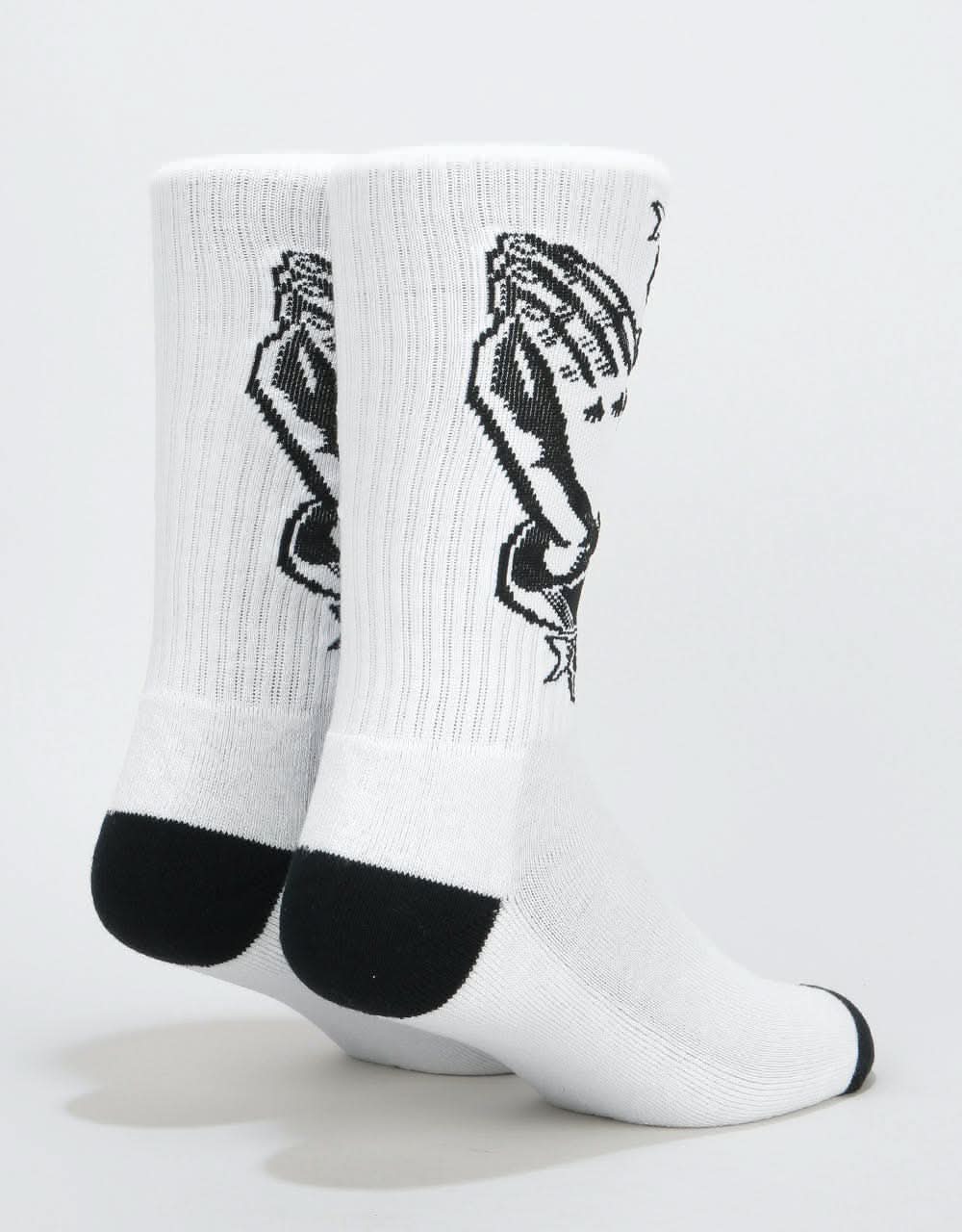 Santa Cruz Praying Hand Socks - White