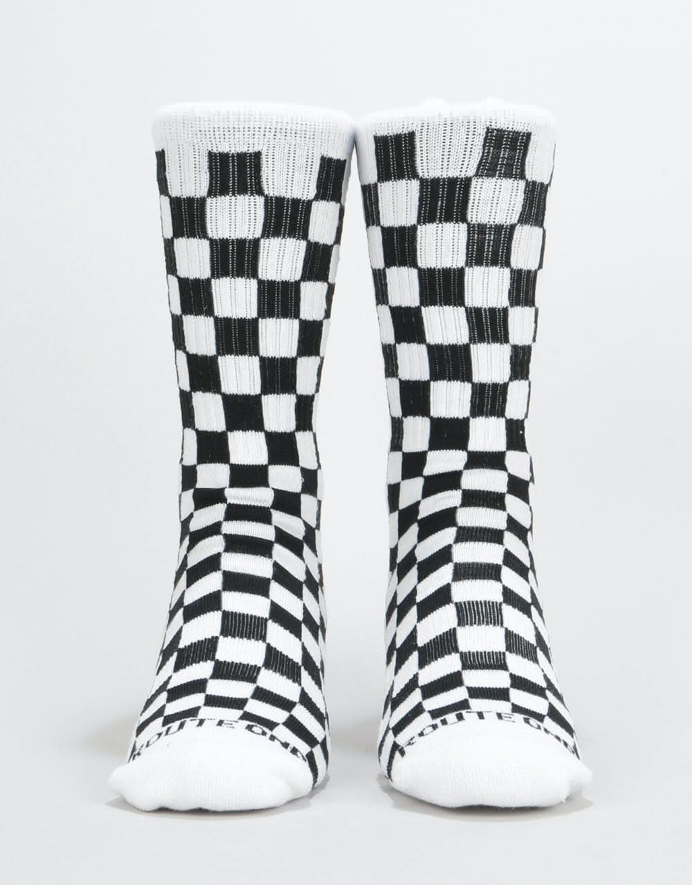 Route One Checkerboard Crew Socks - Black/White