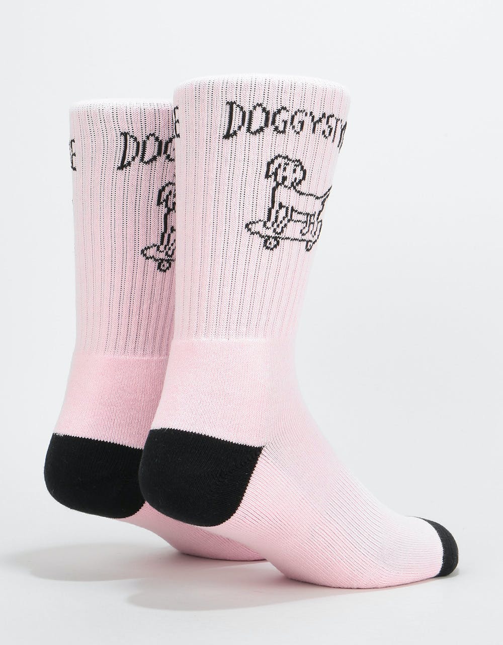 Route One Doggy Style Crew Socks - Pink/Black