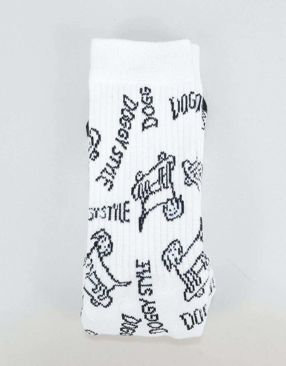 Route One Allover Doggy Style Crew Socks - White/Black