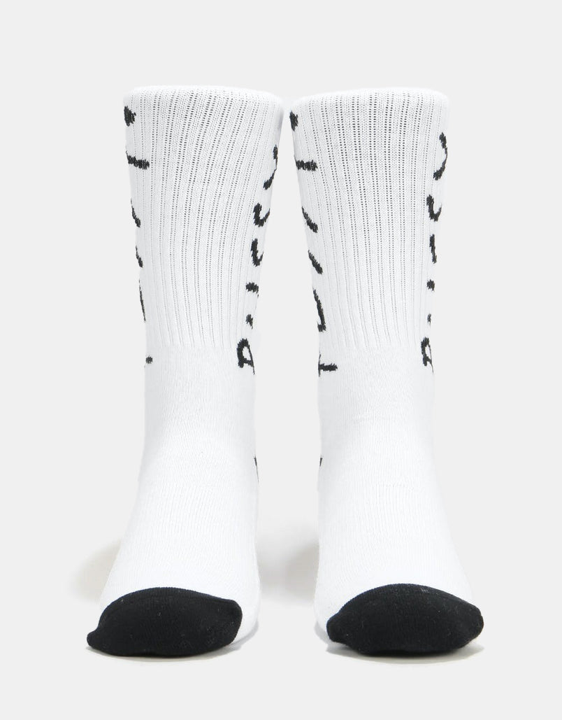 Route One Pussy Type Crew Socks - White/Black