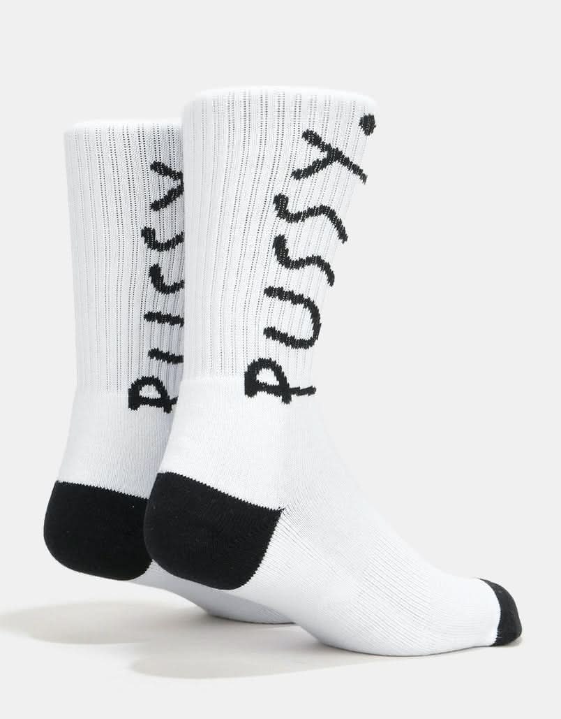 Route One Pussy Type Crew Socks - White/Black