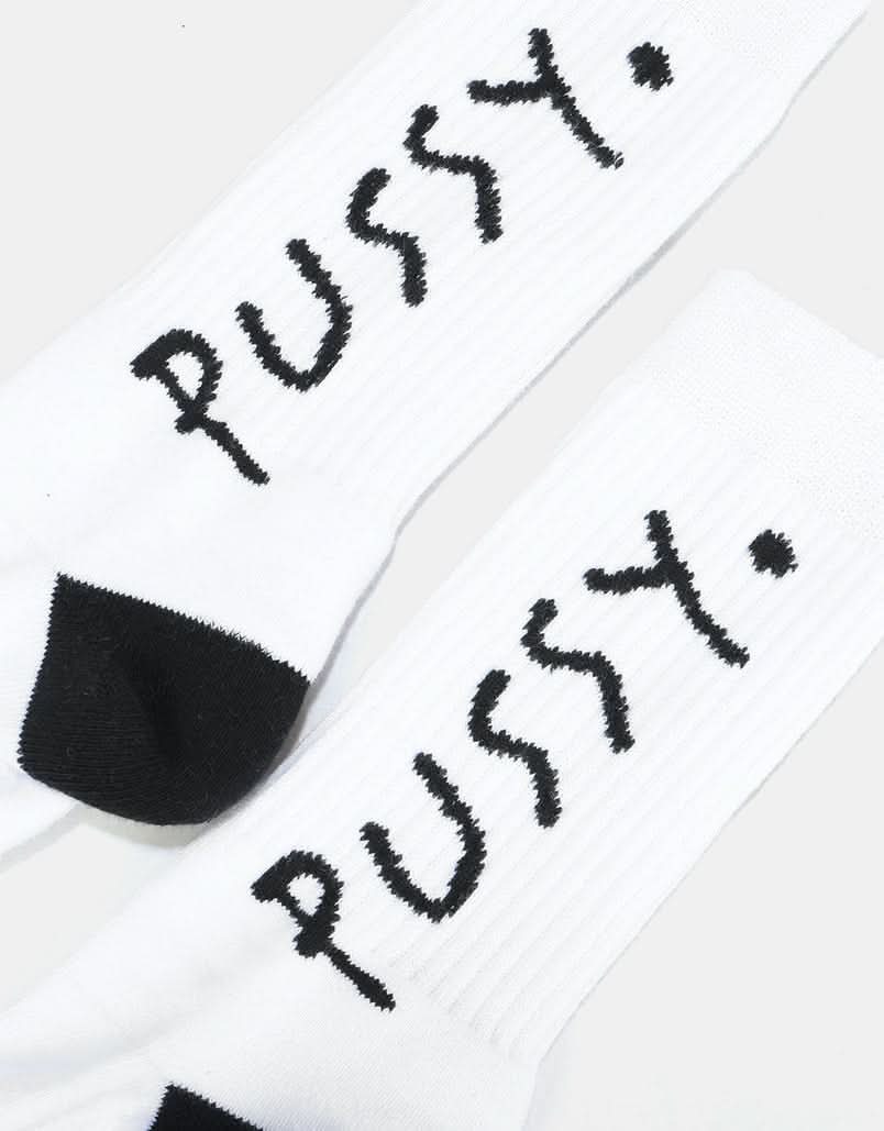 Route One Pussy Type Crew Socks - White/Black