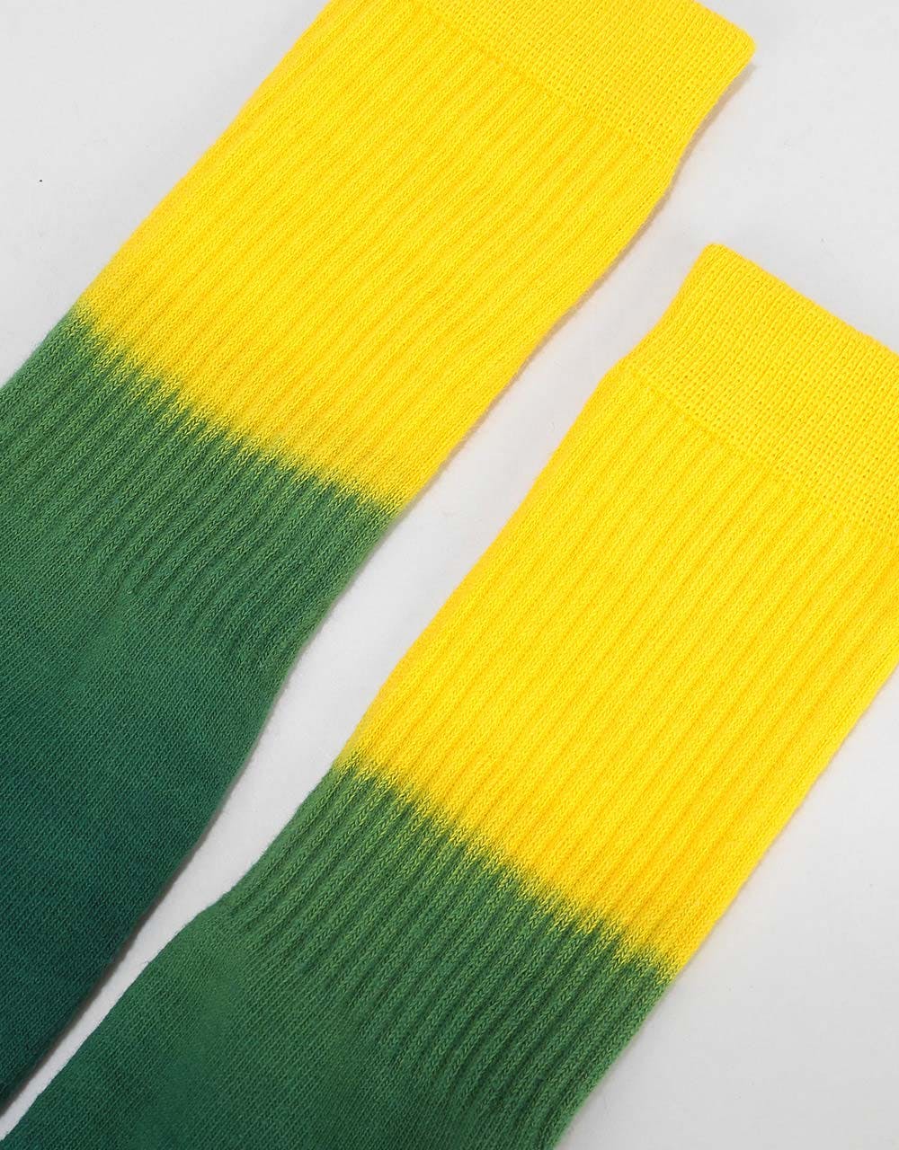 Route One Tie Dye Crew Socks - Yellow/Green
