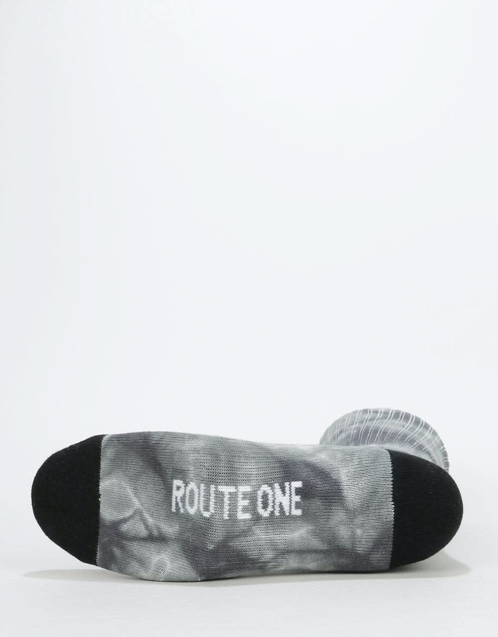 Route One Tie Dye Crew Socks - Black