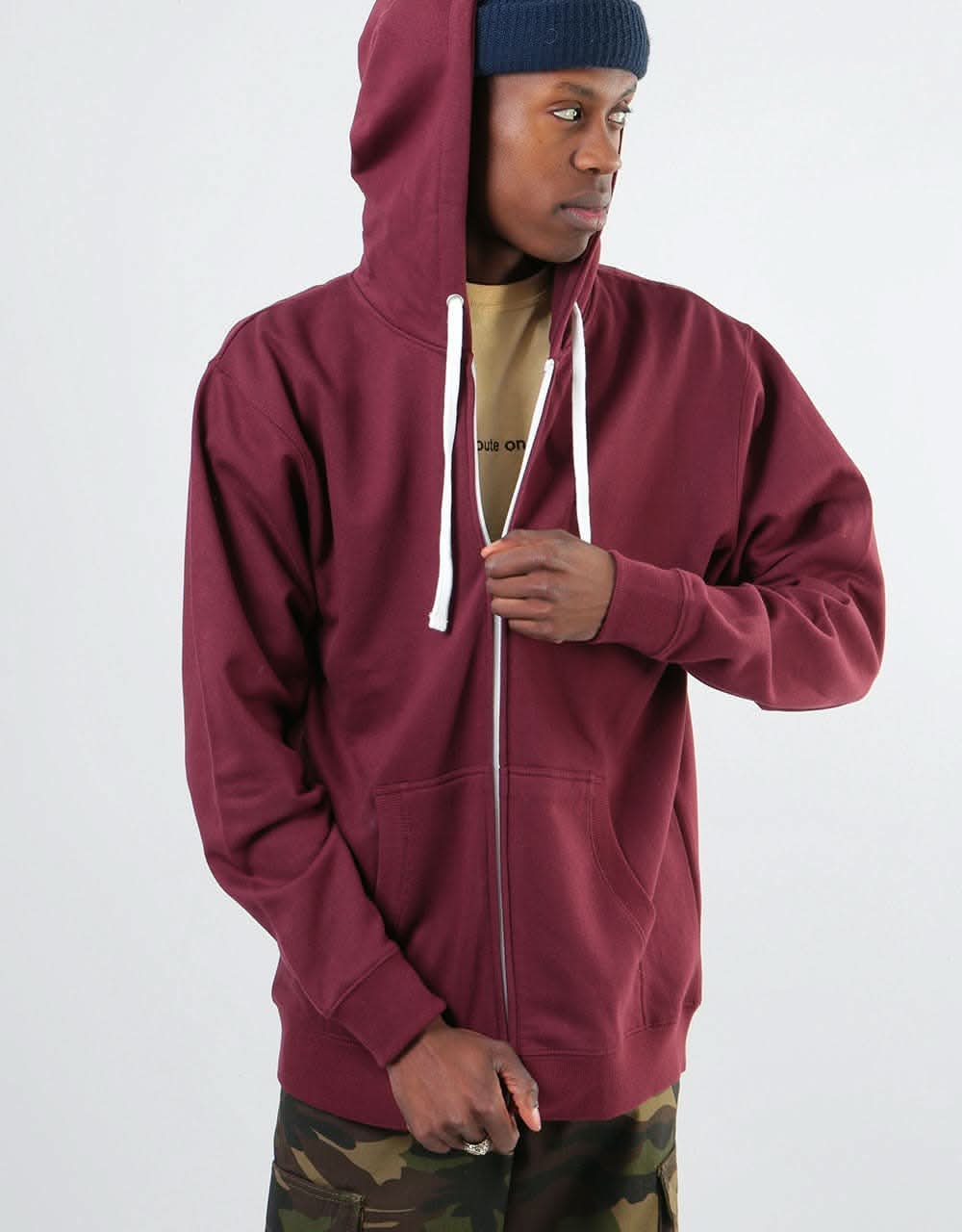 burgundy zipper hoodie