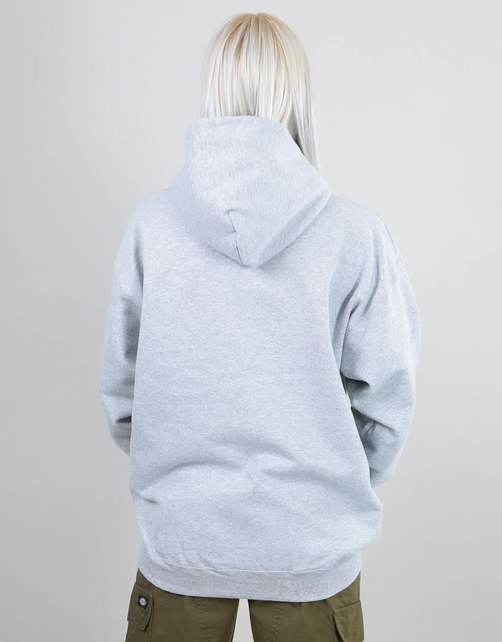 Thrasher Womens Flame Logo Oversized Pullover Hoodie - Heather Grey