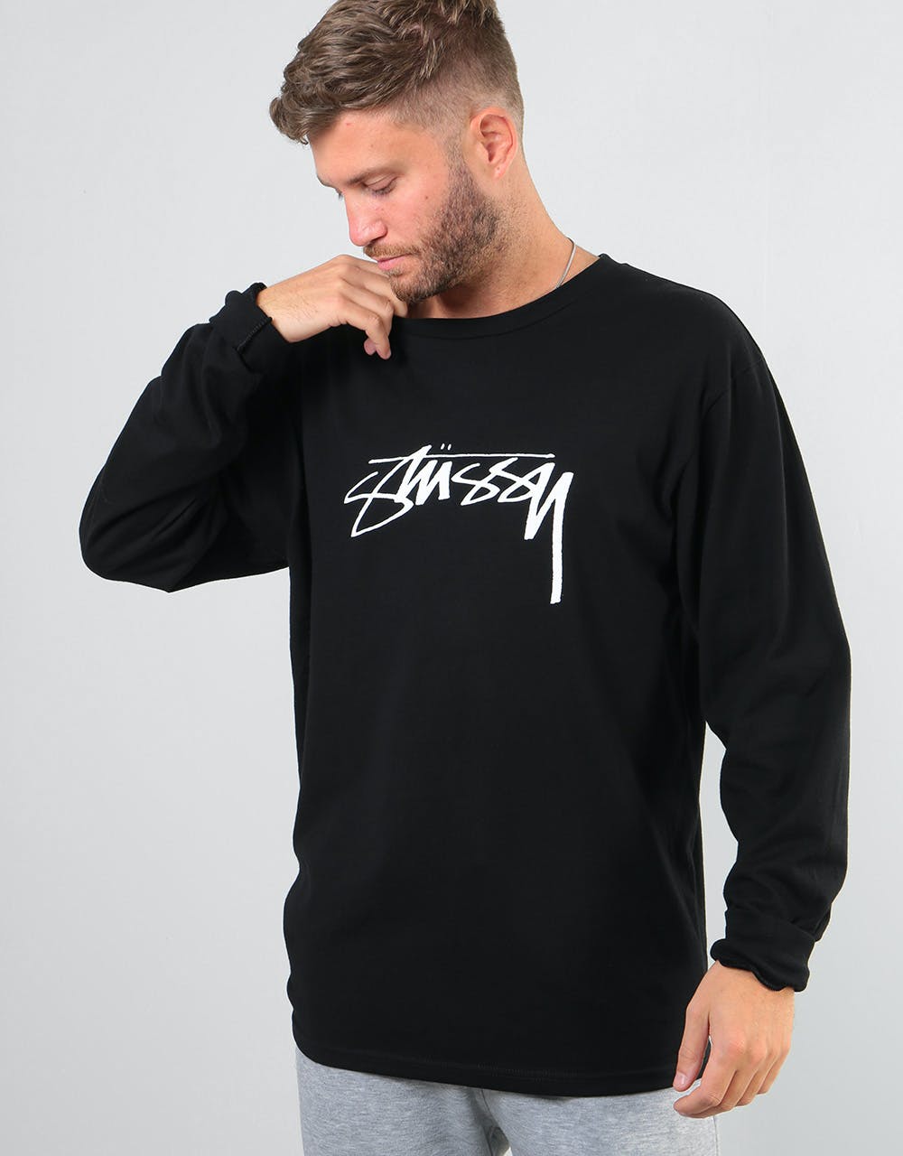Stüssy Smooth Stock L/S T-Shirt - Black