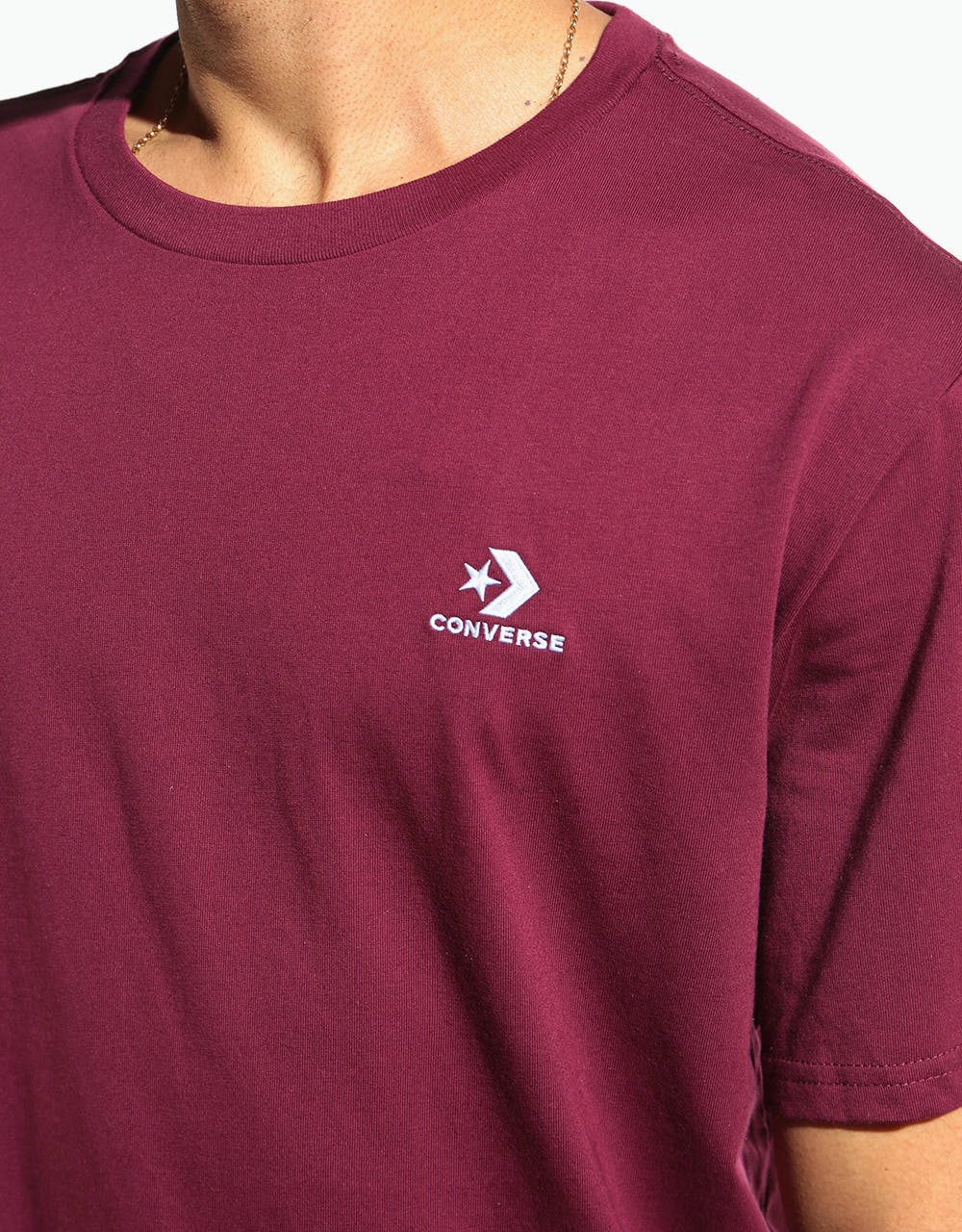 Converse Star Chevron Left Chest T-Shirt - Dark Burgundy