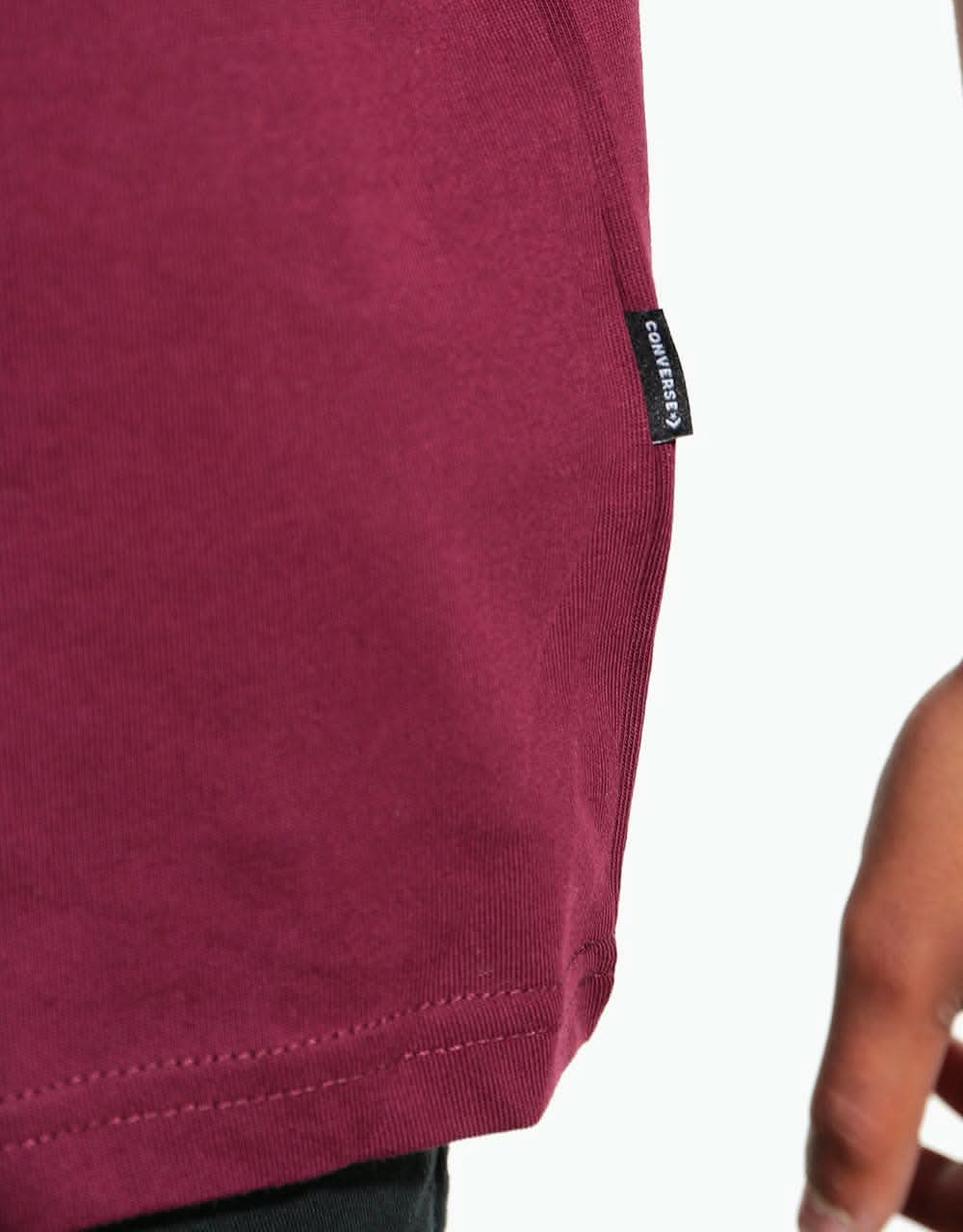 Converse Star Chevron Left Chest T-Shirt - Dark Burgundy