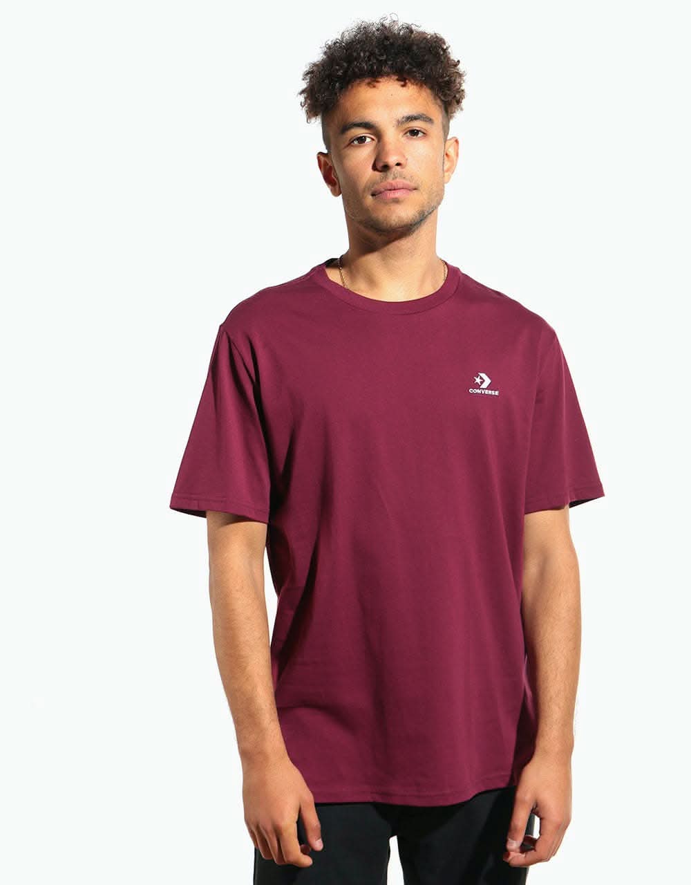 Converse Star Chevron Left Chest T-Shirt - Dark Burgundy